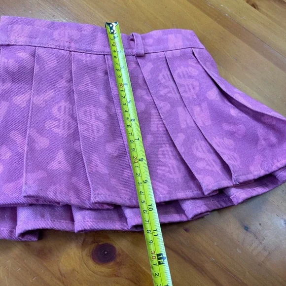 Namilia Dolls Kill Denim Skirt Pink Pleated Micro Mini Small, Punk - Picture 11 of 15